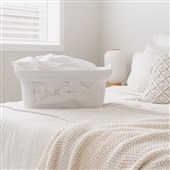 Seymours Knit Laundry Basket 37L White