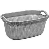 Seymours Knit Laundry Basket 37L Grey