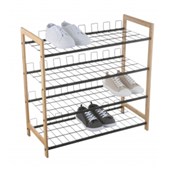 LTW Bamboo Shoe Rack 4Tier Powder Coated Black